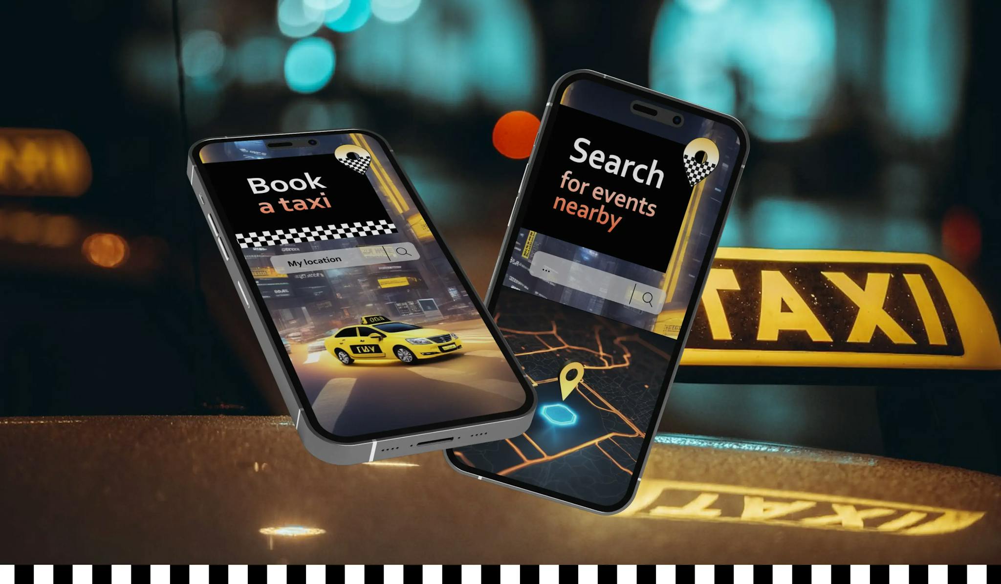 Taxi booking app interface